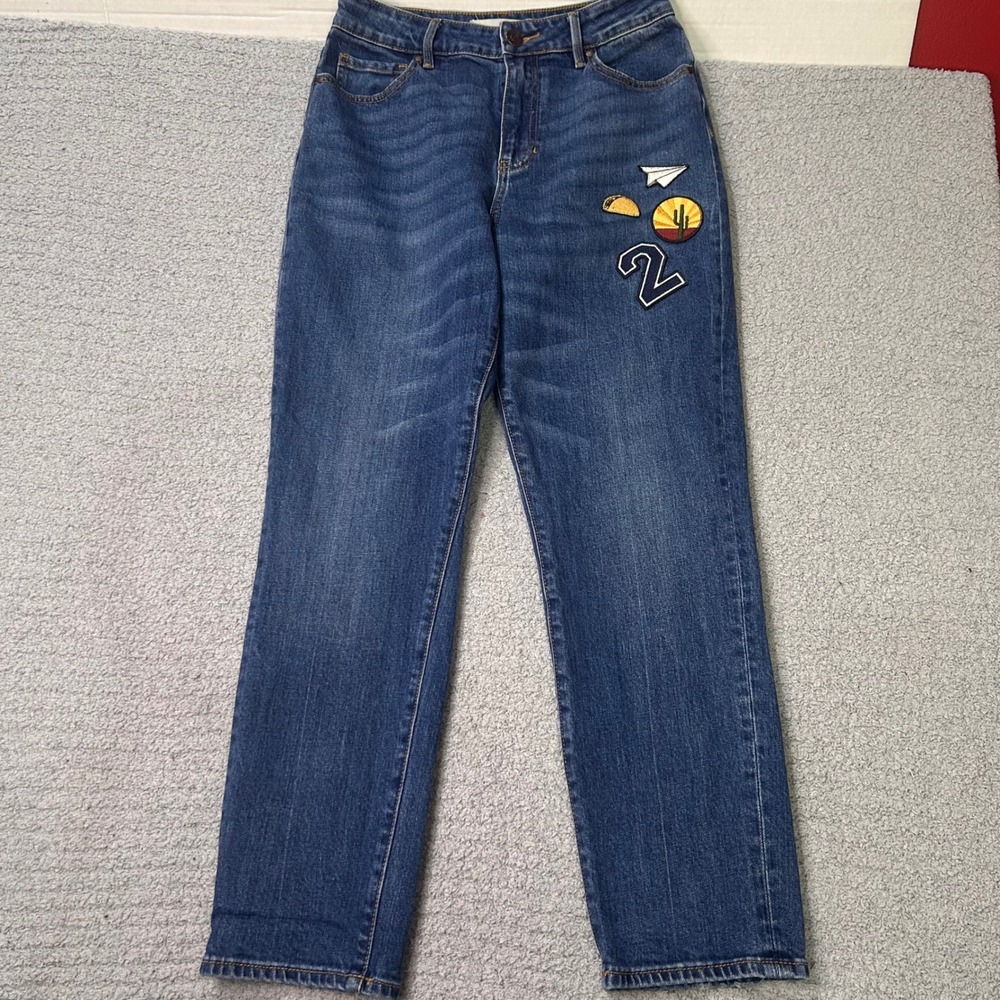 PacSun Jeans Retro Straight 26 Blue Patchwork Indie California High Rise Denim